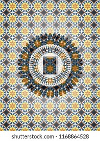book icon inside arabesque emblem. arabic decoration.