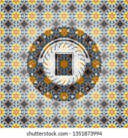  book icon inside arabesque emblem. arabic decoration.