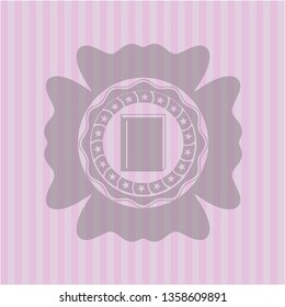 book icon inside badge with pink background
