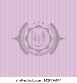 book icon inside badge with pink background
