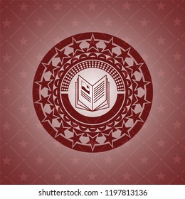 book icon inside badge with red background