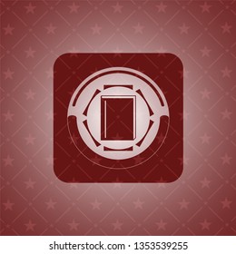 book icon inside badge with red background