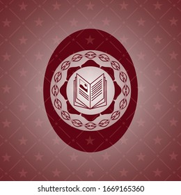 icono del libro en la placa con fondo rojo