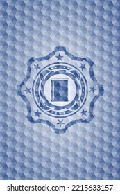 book icon inside blue hexagon badge. 