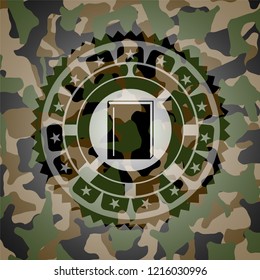 book icon inside camo emblem