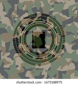 book icon inside camo emblem