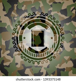 book icon inside camouflage texture