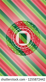 book icon inside christmas colors emblem.