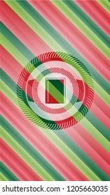 book icon inside christmas style badge..