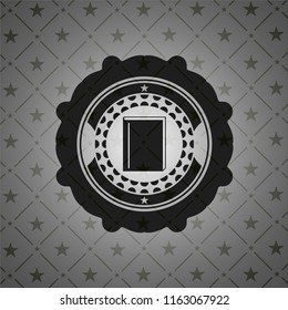 book icon inside dark badge or emblem