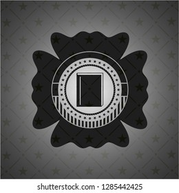 book icon inside dark badge or emblem