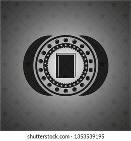 book icon inside dark emblem