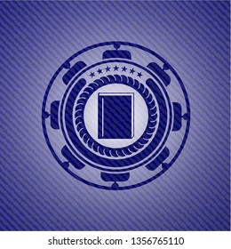 book icon inside emblem with jean high quality background