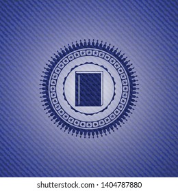 book icon inside emblem with jean high quality background