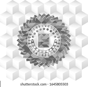 icono de libro dentro de la placa gris con fondo blanco cubo geométrico