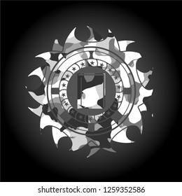 book icon inside grey camo texture