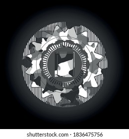 icono del libro dentro de la textura de camo gris. 