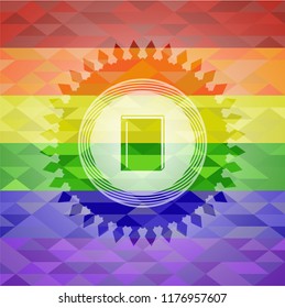 book icon inside lgbt colors emblem 