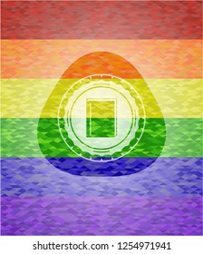 book icon inside lgbt colors emblem 