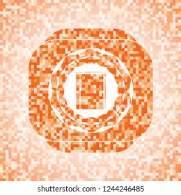 book icon inside orange mosaic emblem