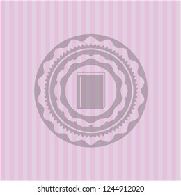 book icon inside pink emblem