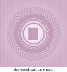 book icon inside pink emblem