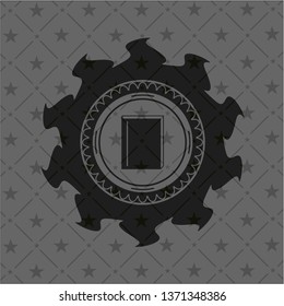 book icon inside realistic dark emblem