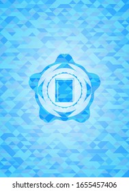 Buch Icon in realistischen Himmelblau Emblem.Mosaikaner Hintergrund