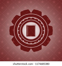 book icon inside red emblem. Vintage.