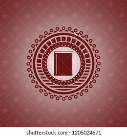 book icon inside red icon or emblem