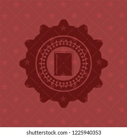 book icon inside red icon or emblem