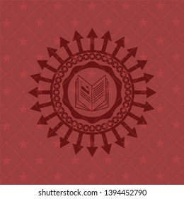 book icon inside red icon or emblem