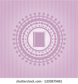 book icon inside retro pink emblem