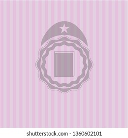 book icon inside retro pink emblem