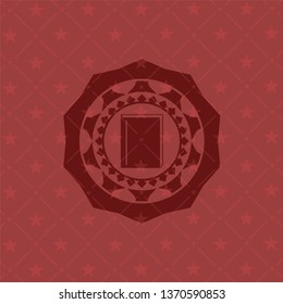 book icon inside retro red emblem