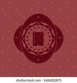 book icon inside retro red emblem