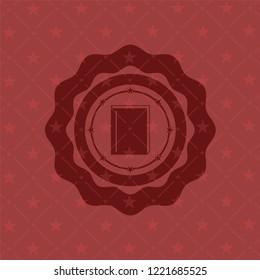 book icon inside retro style red emblem