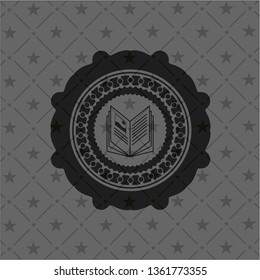 book icon inside retro style black emblem