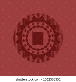 book icon inside retro style red emblem