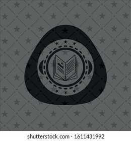book icon inside retro style black emblem