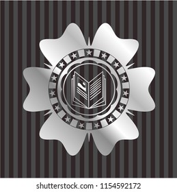 book icon inside silver shiny badge