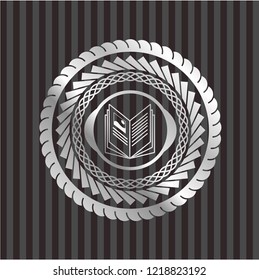 book icon inside silvery shiny badge