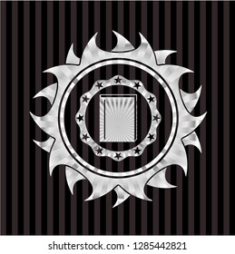 book icon inside silvery shiny badge