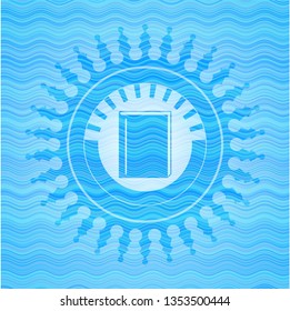 book icon inside water representation style badge.
