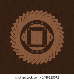 book icon inside wood signboards