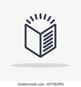Book icon isolated. Conceptual image of knowledge, science, ideas, new solutions and innovations. Cartoon flat vector illustration. Objects isolated on a white background.
