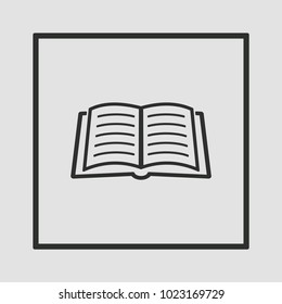 Book icon, isolated.  Flat design.