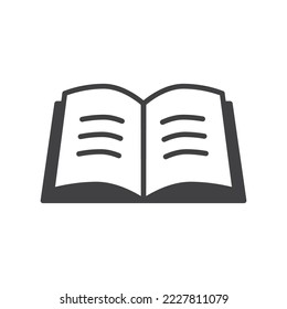 Book icon isolated flat design vector illustration on white background.