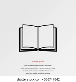 Book icon isolated, flat design