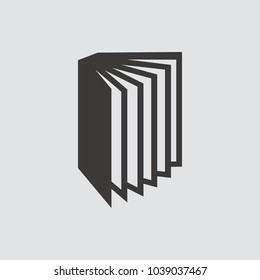 Book icon isolated of flat style. Vector illustration.